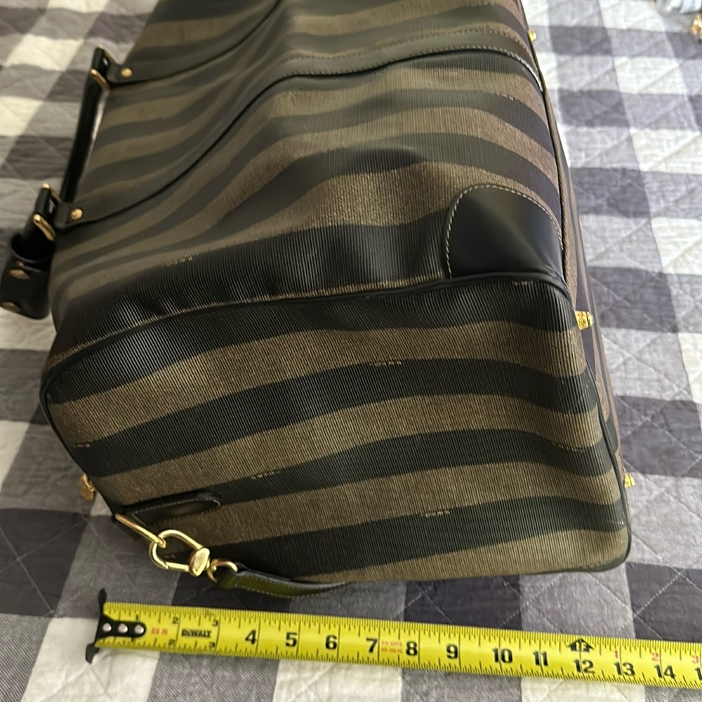 Fendi Brown and Black Striped Travel Bag